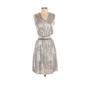 Casual A Line Gray Metalic Dress Size S